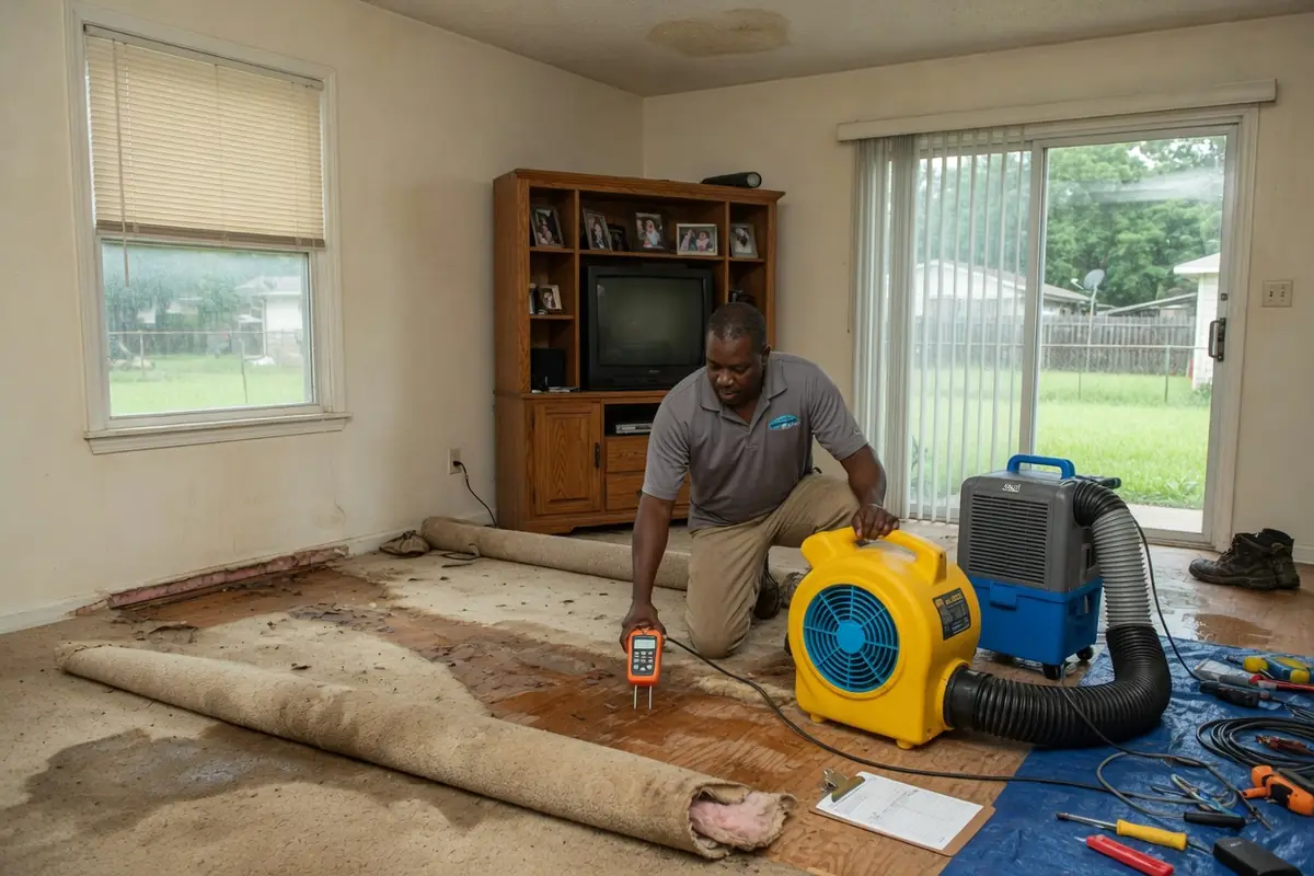 Brandon Water Damage Restoration MS, LLC crew at work